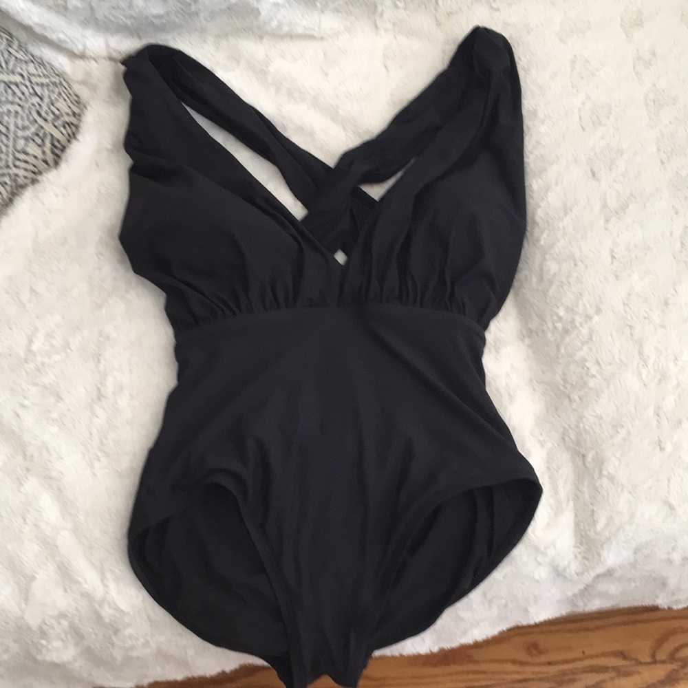 Anthropologie black one piece bathing suit size S